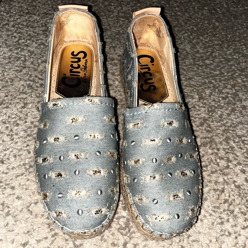 Sam Eldelman CIRCUS denim espadrilles NWOT